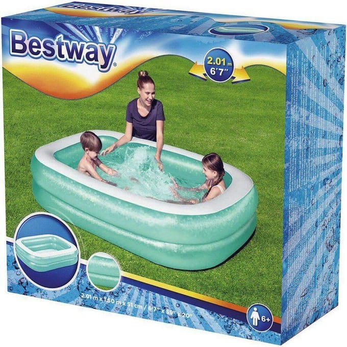 Bestway - Vierkant Opblaasbaar Zwembad - 201x150x51 cm - 450L