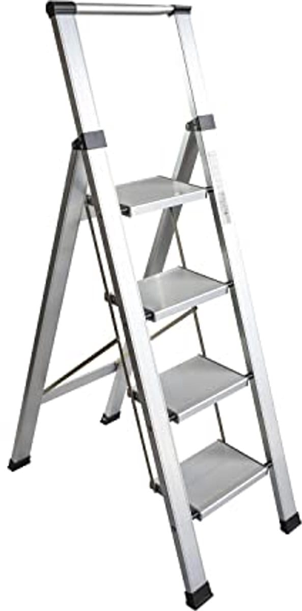 Huisladder Vlak Aluminium 4 Treden