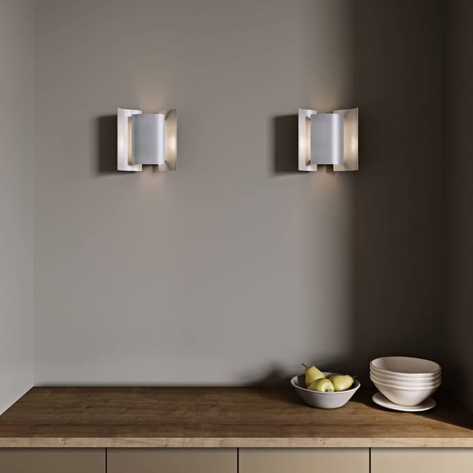 Noordelijke Vlinder Wandlamp Geborsteld Aluminium