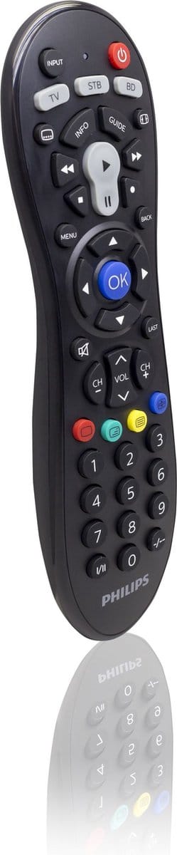 Philips Universele Afstandsbediening SRP3013/10 - 3-in-1: Vervangt tot 3 Afstandsbedieningen - Geschikt voor TV, Satallietdoos, Mediaspeler, Blue-Ray, DVD en Meer - Ook voor Smart TV's