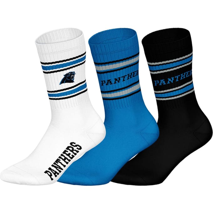 NFL CAROLINA PANTHERS Crew Socks - 3-pack - Wit/Blauw/Zwart - Maat 39/42