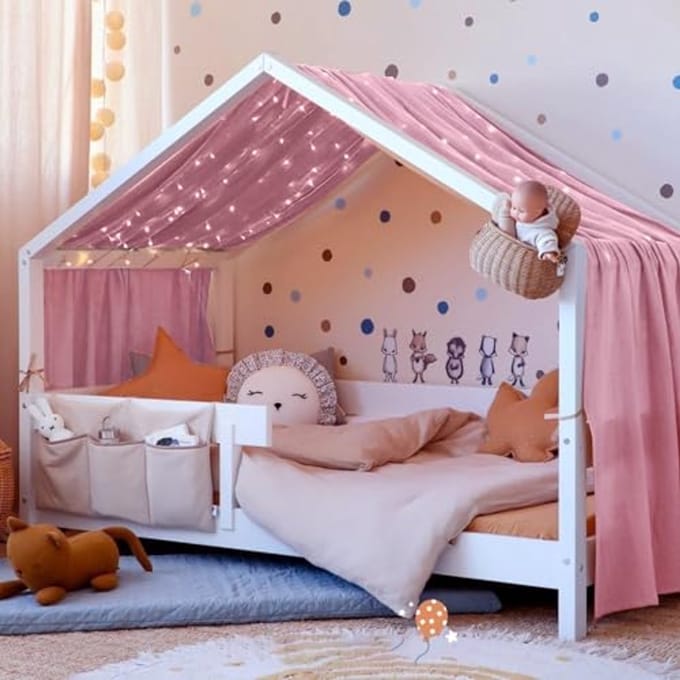 Bedluifel - 100% Katoen - Handgemaakt - Donkerroze - Voor Kinderkamer