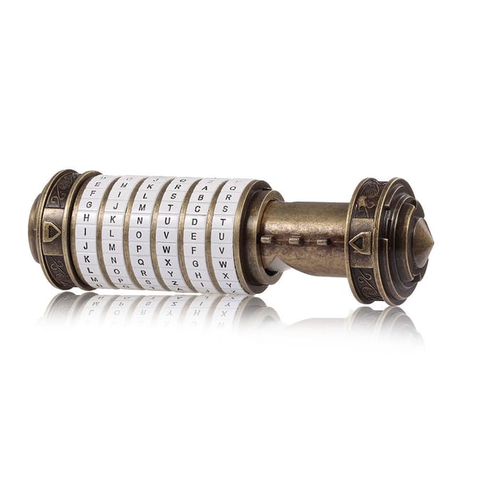 Leonardo da Vinci Code Speelgoed Metalen Cryptex Sloten Huwelijksgeschenken Ring Valentijnsdag Cadeau Brief Brown brown