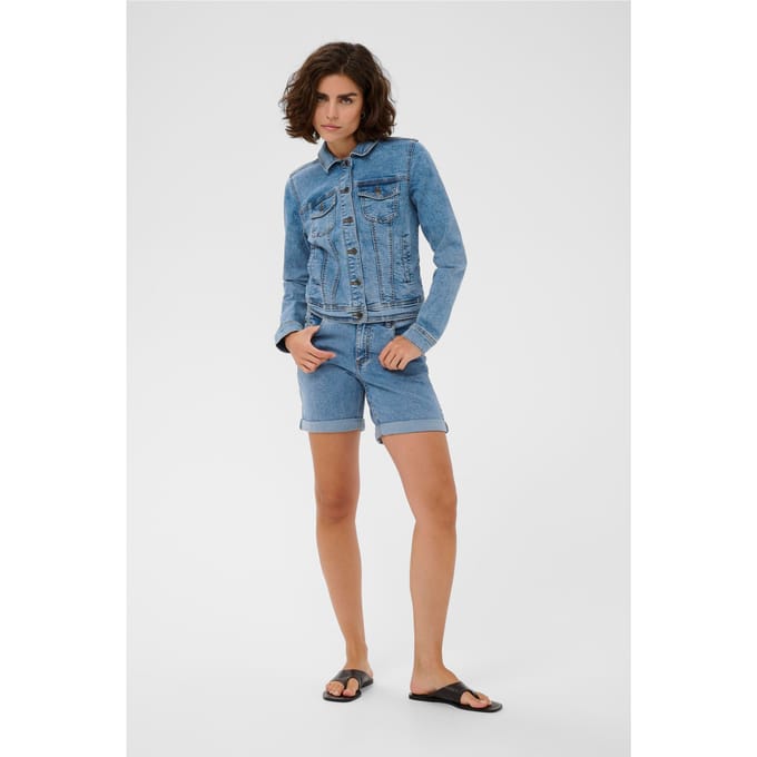 Kaffe KAvilma Denim Jacket Dames Jas - Washed Blue Denim