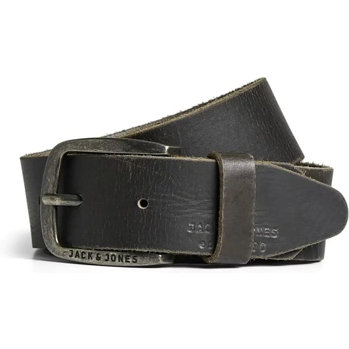 Jack & Jones JacPaul Riem Donkergrijs Leer Zilveren Gesp - 95