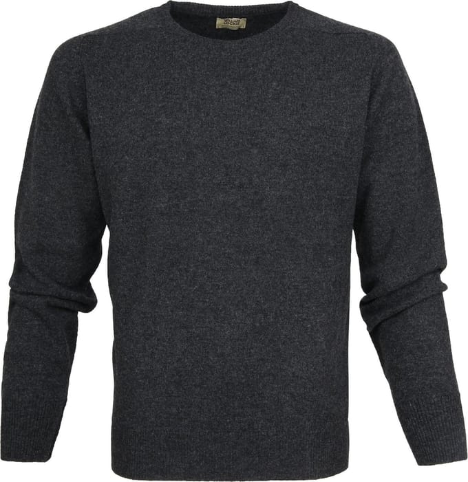 William Lockie Trui Lamswol Charcoal Antraciet - Maat M - Heren - Pullovers