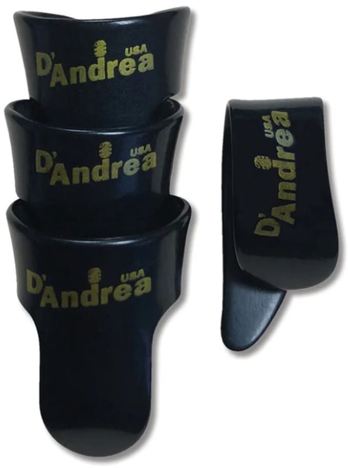 D'Andrea - Duim & Vinger - Plectrum - Medium - Zwart- 4-pack