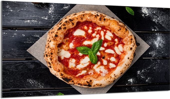 TMK ArtDeko - Keukenglasbescherming - 90x52 cm - Pizza - Getemperd Glas - Multifunctioneel