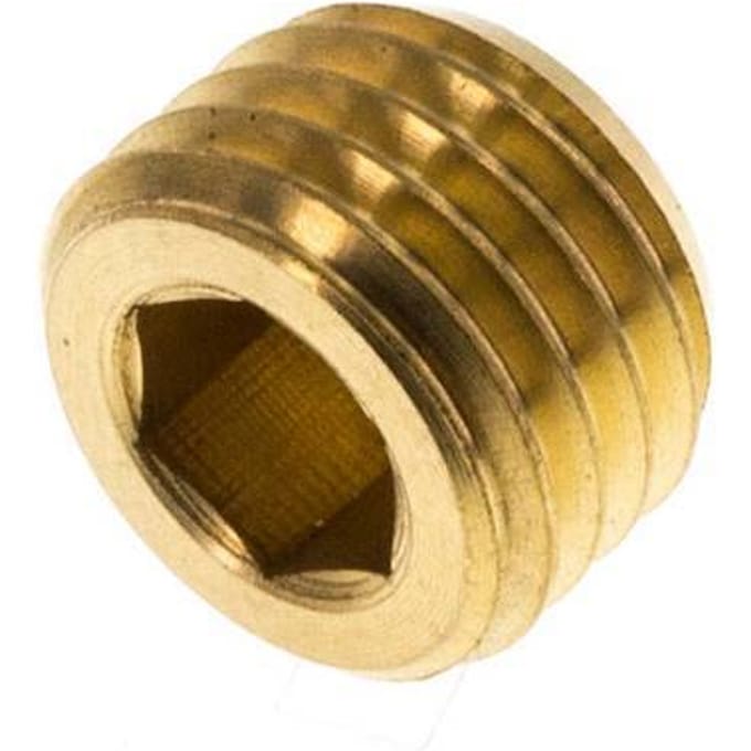 M12x1.5 Messing Plug met Binnenzeskant zonder kraag (Conisch) 16 Bar [10 Stuks]