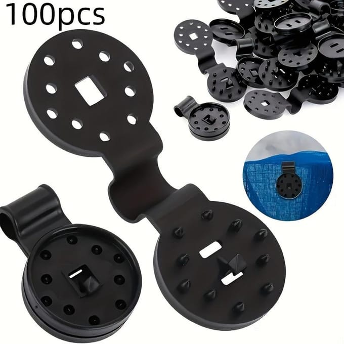 100 stuks Zwarte Schaduwclips Duurzaam PP Kunststof, Ideaal voor Schaduwdoeken, Terrasschermen, Multifunctionele Waterdichte Clips, Schaduwdoek Bevestigingen gray