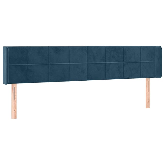 vidaXL - Hoofdbord - LED - 203x16x78/88 - cm - fluweel - donkerblauw