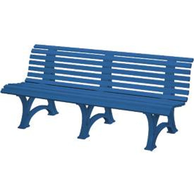 Parkbank, 4-zit, L 2000 mm, blauw