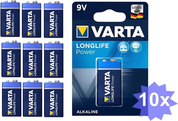 Varta Longlife Power 9V / E-Block / 6LP3146 Alkaline batterij - 10 Stuks