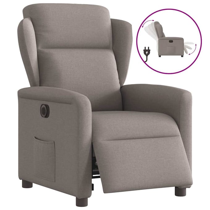 vidaXL - Fauteuil - verstelbaar - elektrisch - stof - taupe