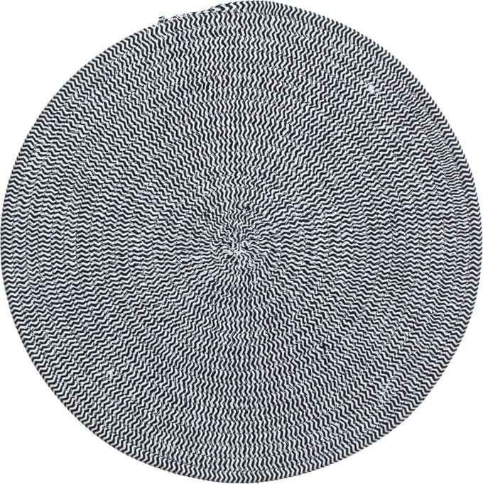 5Five Placemat rond set van 2 katoen Zwart - Wasbaar - Dia 38 cm