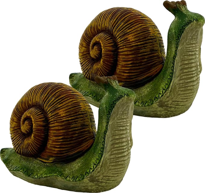 Decoratie Slak Polystone - 15 x 7 x 9 cm - 2 Stuks