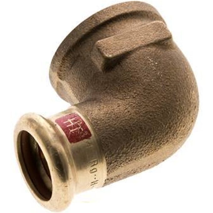 90 graden L-Perskoppeling - 18mm & Rp 3/4'' Persmof - Koperlegering
