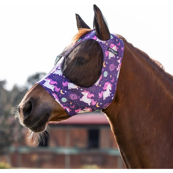 Vliegenmasker voor paard van lycra met oorkap Pro-Tech