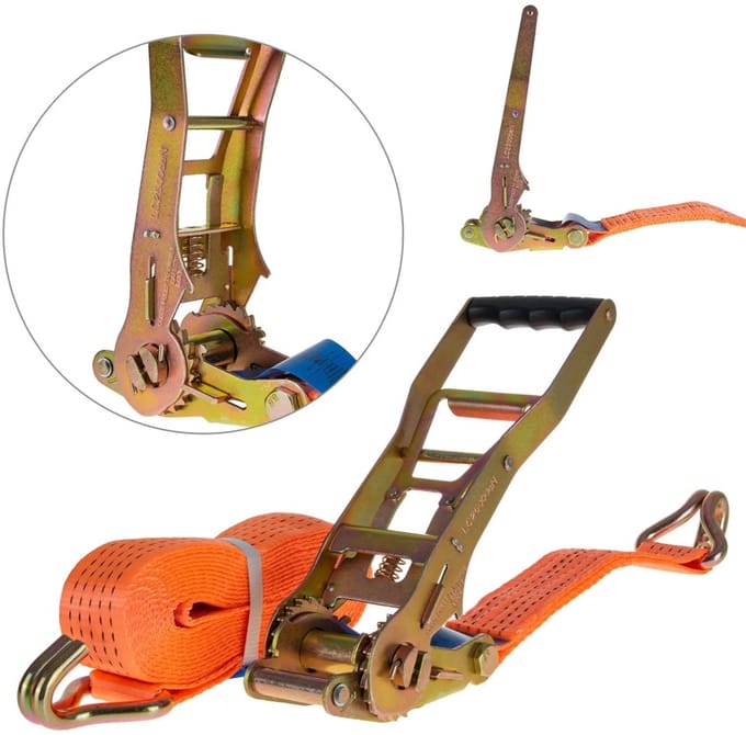 GEKO Ergonomische spanband - 6m - 5 ton - 50mm - Oranje