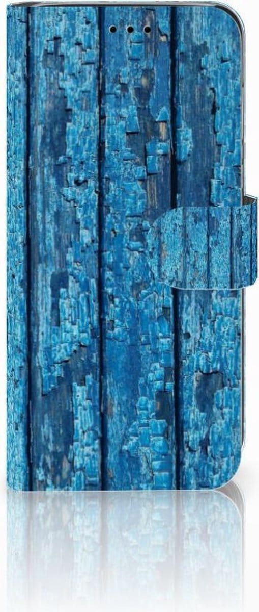 Huawei P20 Lite Book Style Case Wood Blue