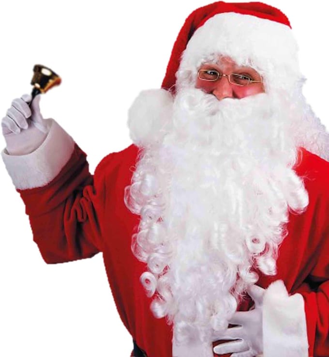 Sinterklaas Baard - Kerstman Baard - Verkleden Feest - Extra Lang - 60 cm - Wit