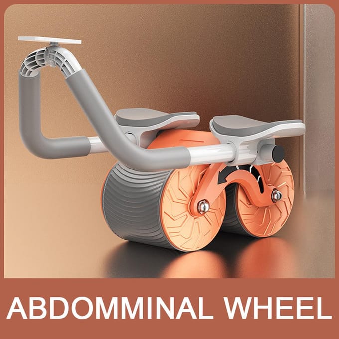 Automatische rebound buikwiel Abdominale spieroefeningsroller met timer-elleboogsteun oranje