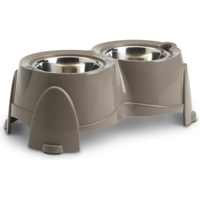 2x 850ml Hoogte 18,5 cm Savic Ergo Feeder Hondenbar Lichtgrijs