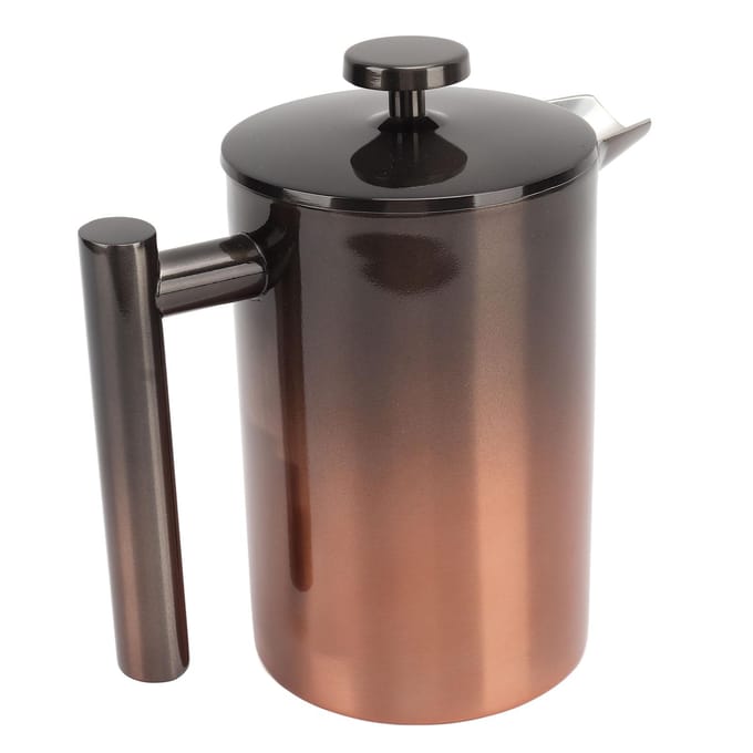 French Press Koffie Thee Maker met Filter Dubbellaags 304 Roestvrij Staal Verloop voor 800ml L black