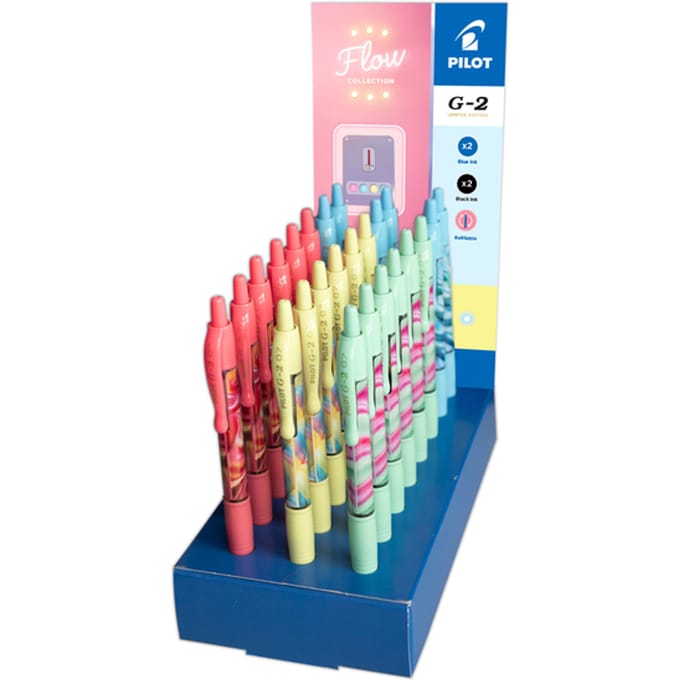 Gelschrijver PILOT G-2-07 Flow medium assorti display à 24 stuks