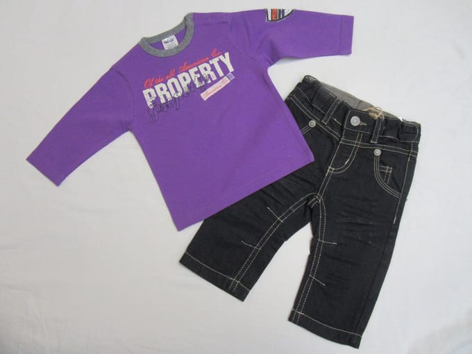 dirkje, jongens , kledingset , tshirt lange mouw + jeans broek , 3 maand 62