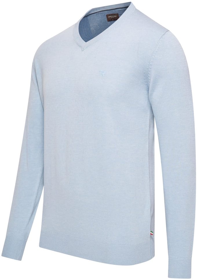 Cappuccino Italia - Heren Trui Pullover Salerno - Blauw - Maat M