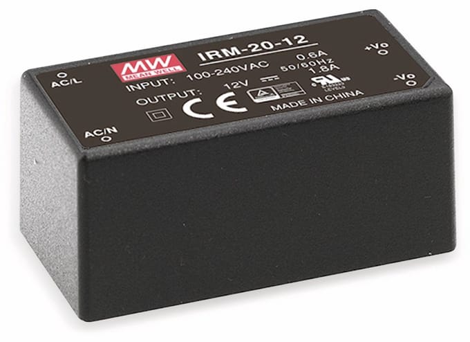 MEAN WELL AC/DC-printvoeding IRM-20-24, 24 V-/0,9 A, 21,6 W