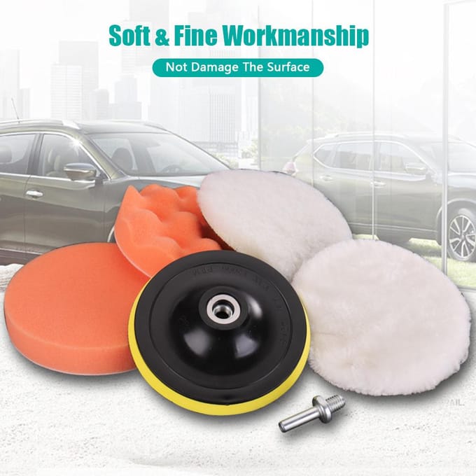 Auto Schuimboor Buffing Pad Polijstpad Kit 6 Stuks 4 Inch Auto Buffer Polijstsets Spons en Wol veelkleurig