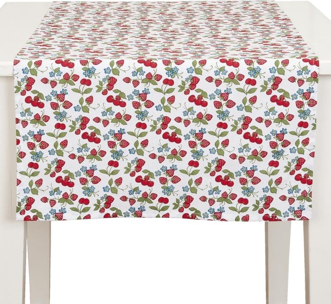 Clayre & Eef - Tafelloper - Aardbeien & Kersen - 50 x 140 cm
