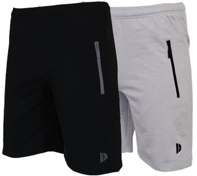 2-Pack Donnay - Joggingshort (Nick) - Sportshort - Heren - Black/Light Grey (635) - maat 3XL