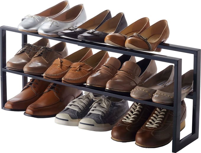 Yamazaki Schoenenrek Uitschuifbaar - 2 niveaus - Line - Zwart
