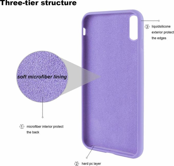 Heble® - "Paarse Silicone Hoesje geschikt voor Apple iPhone X/Xs"