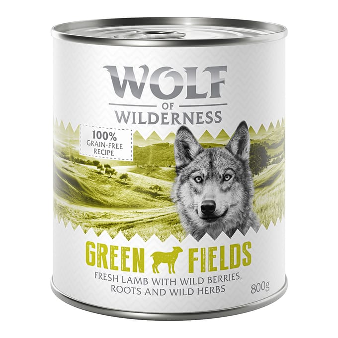 24x800g Green Fields Lam Wolf of Wilderness Hondenvoer