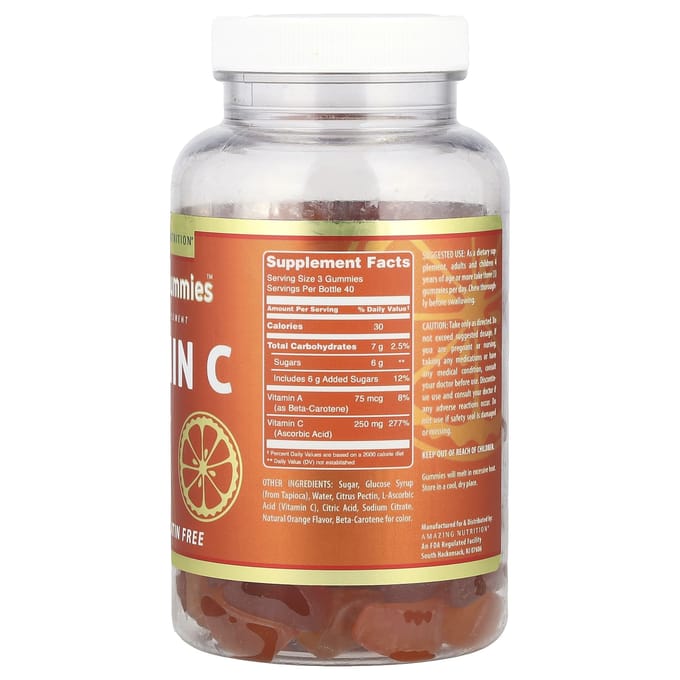 Amazing Nutrition, Amazing Gummies™, vitamine C, orange, 120 gommes