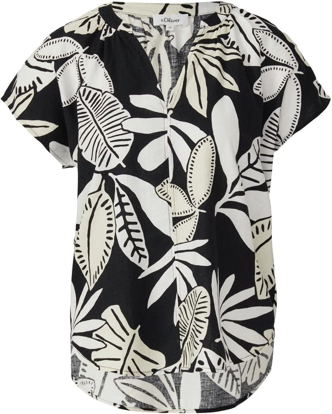 s.Oliver - female - Mouwloze blouse van linnenmix in een relaxte pasvorm