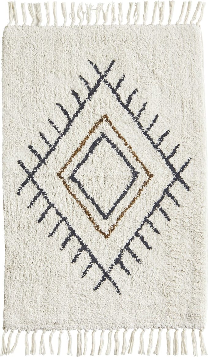 Madam Stoltz Badmat Cotton wit 60x90cm