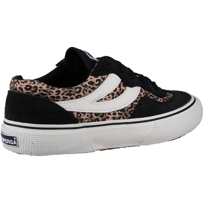 Superga 2941 Revolley Leather Vrouwen Zwart/Micro Luipaard Trainers