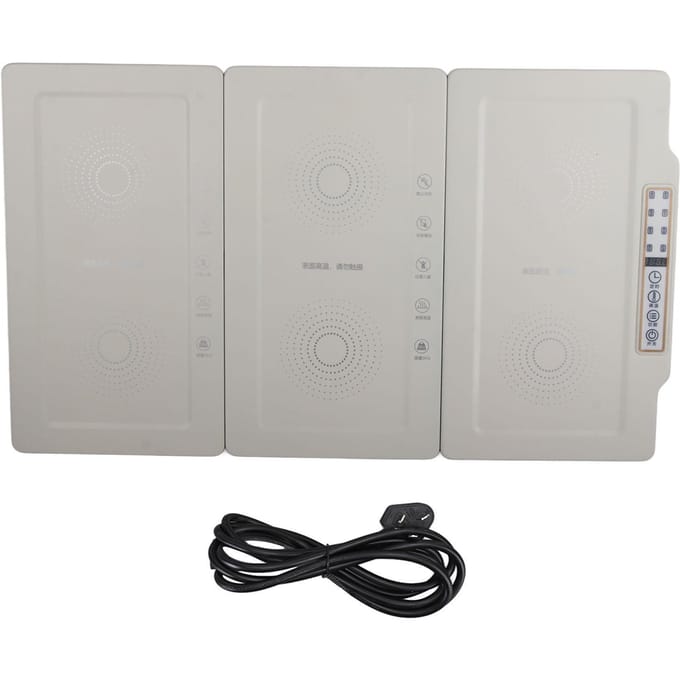 Plateau Chauffant Électrique Chauffant 3 Plateaux Connectable Pliable Détachable Multifonctionnel pour la Maison L gray