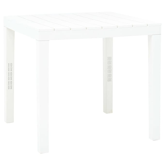 vidaXL - Tuintafel - 78x78x72 - cm - kunststof - wit