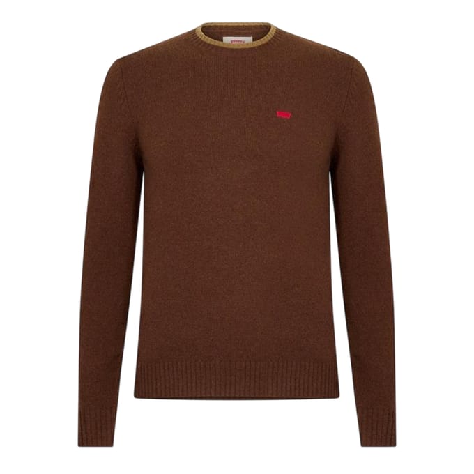 Levis Heren Batwing Logo Crew Hals Trui (Bruin)