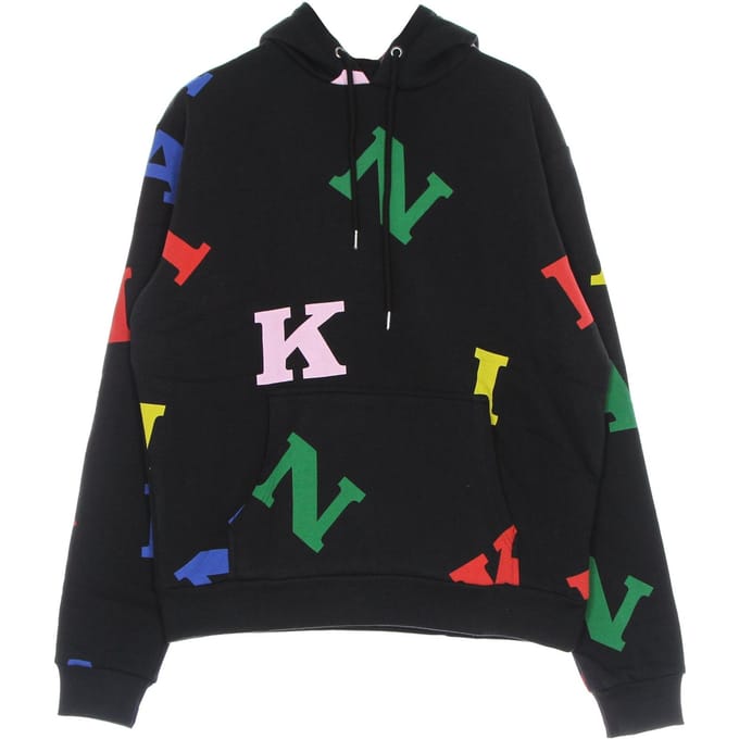 Herenhoodie met retro-logo, zwart/multi