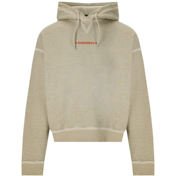 Dsquared2 Cipro Fit klein logo mastiek beige hoodie