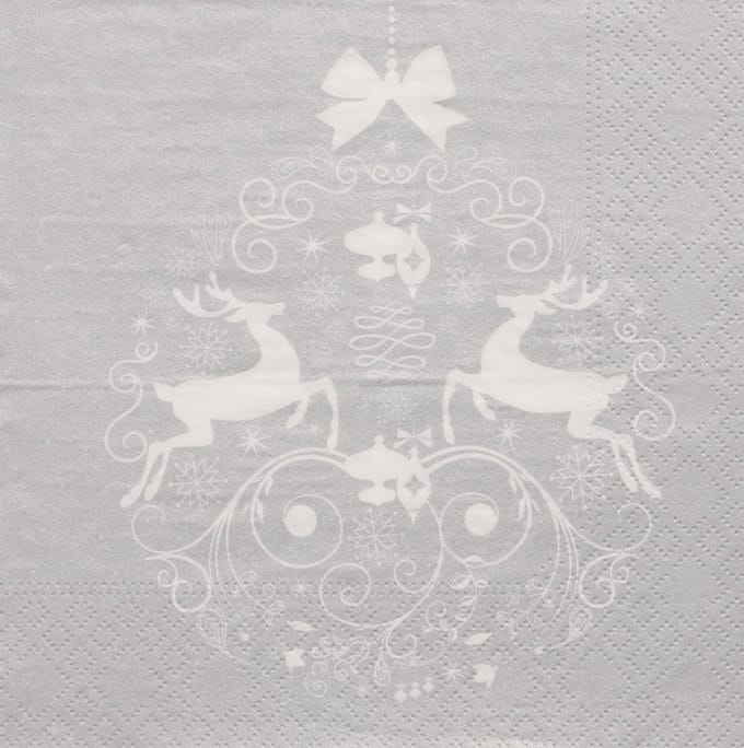 PAPSTAR Kerst-motiefservetten 'Deers Couple', zilver