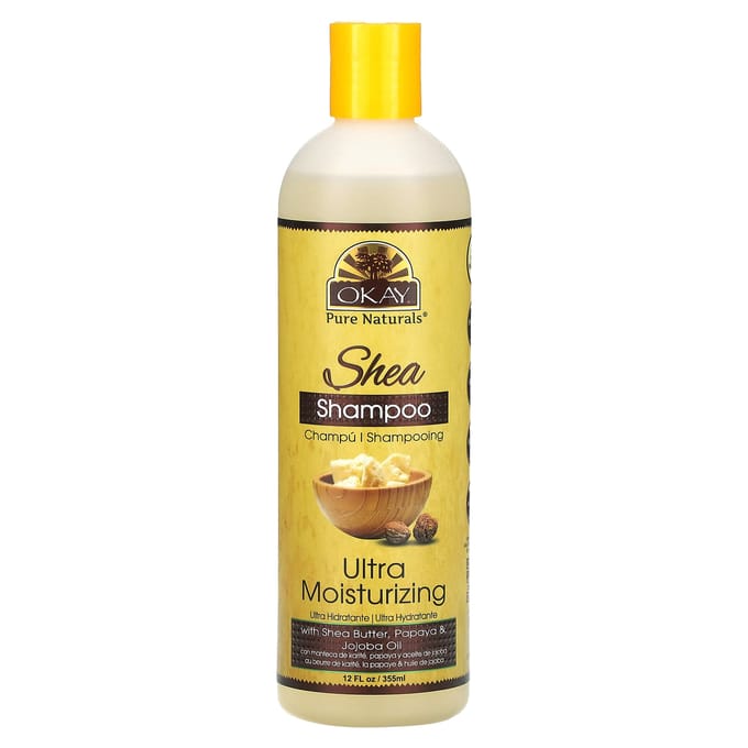 Okay Pure Naturals, Shea Shampoo, Ultra Moisturizing, 12 fl oz (355 ml) yellow