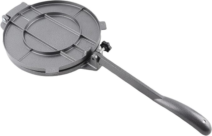 Handmatige Tortillapers voor Pizzapasteitjes - Aluminiumlegering - 20cm - Zwart